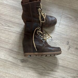 Sorel Brown Wedge Boots